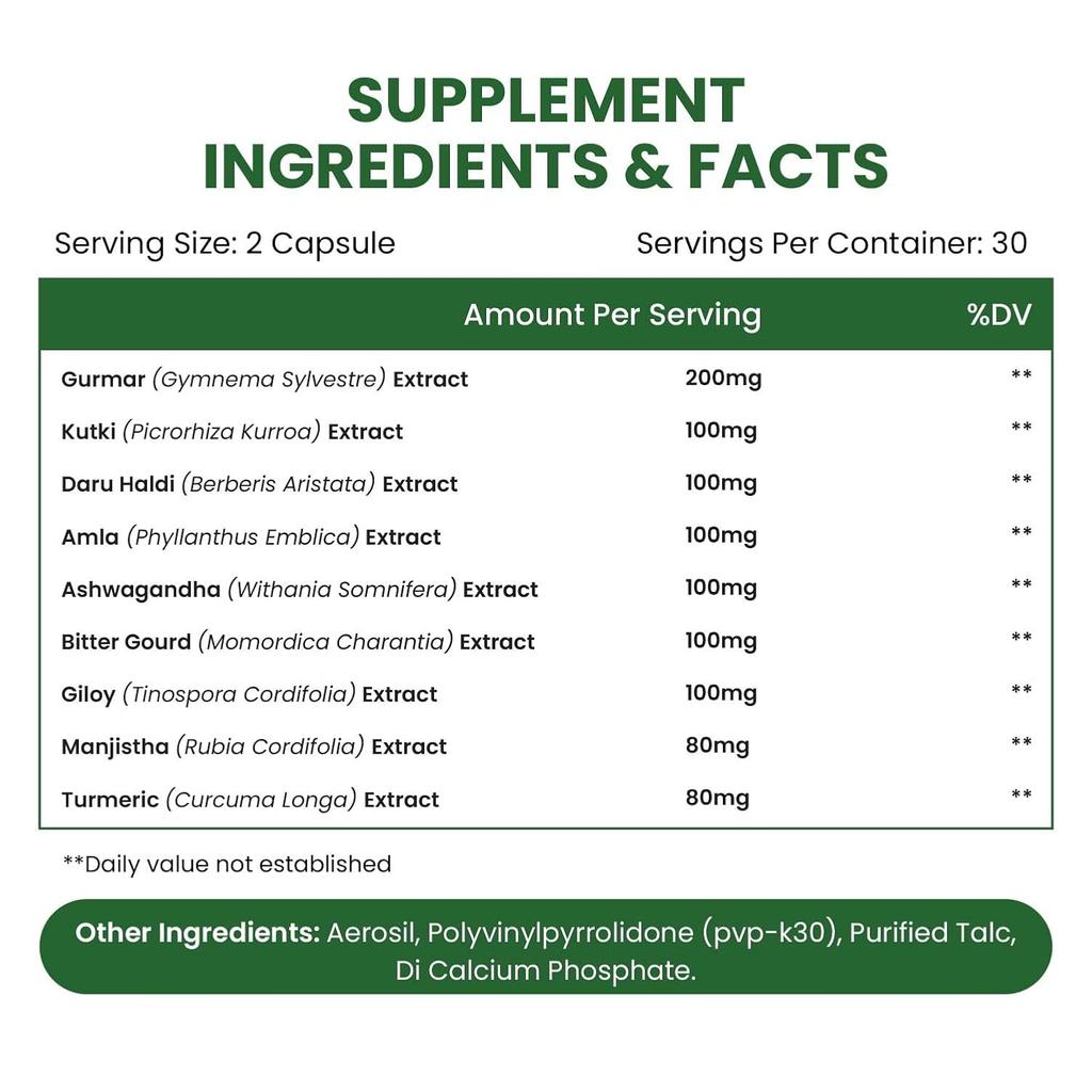 Vlado's Himalayan Organics Diabetes Support Supplement 60 Veg Capsules Herbal Blood Sugar Support Formula