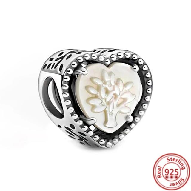 925 Silver Love Collection Beaded Pendant Charm Accessory Bracelet Women 'S Diy Jewelry