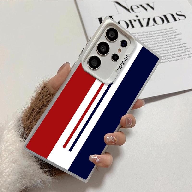 Luxury Sports Line Cool Stripe Soft Phone Case for Samsung Galaxy S24 S25 FE S26 Edge S23 Ultra S22 Plus S21 + Shockproof Cover