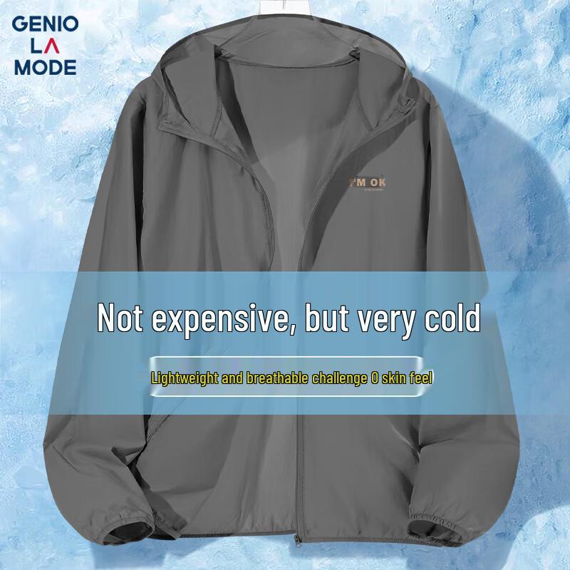 

GENIOLAMODE Men s Lightweight Sun Protection Hooded Jacket L