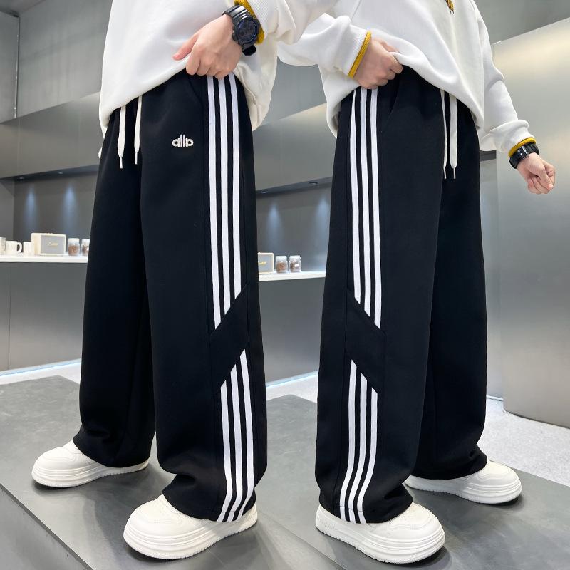 

2025 Весна и Осень Мальчиковые Спортивные Штаны Прямого Покроя - Модная Детская Спортивная Одежда для Детей 150 cm