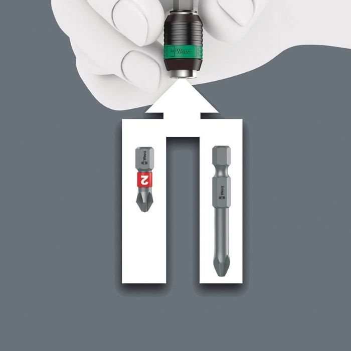 Wera 826 T Kraftform Turbo 05057480001 Porte-embouts Kraftform Turbo 826 T avec mandrin à changement rapide Rapidaptor | EMBOUT DE