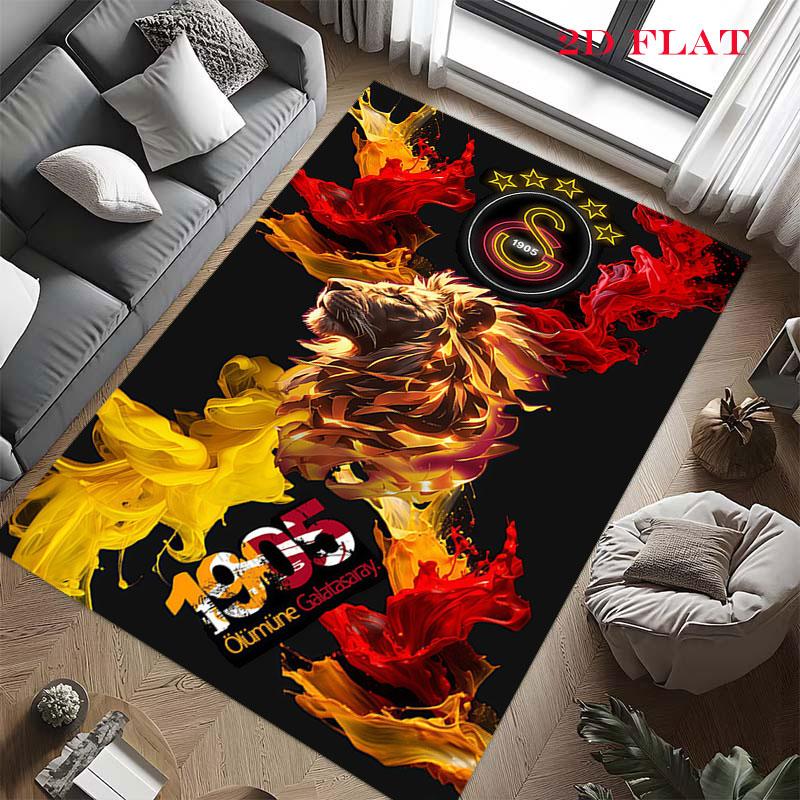 Galatasaray Crest Carpet Rug for Living Room Bedroom Home Sofa Decoration,Kids play Nonslip Floor Mat