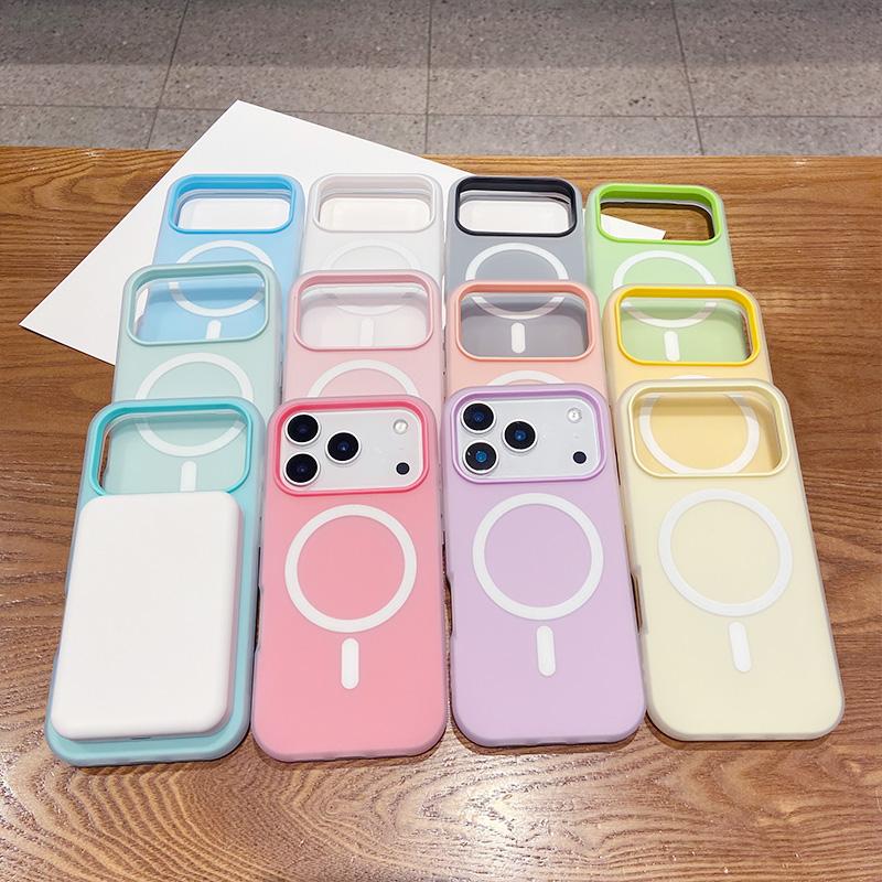 Luxury 2 in1 Candy Magnetic Wireless Charging Case for IPhone 17 Air 12 13 14 15 16 Pro Max TPU+PC Shockproof Bumper Cover