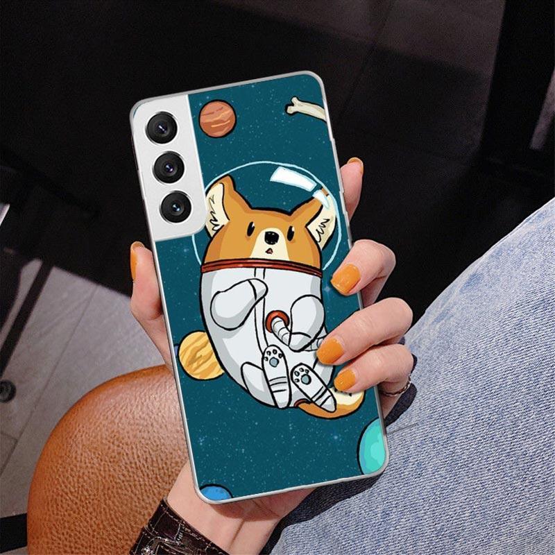 Cartoon Corgi Cute Dog Phone Case For Samsung Galaxy S24 S25 Edge S26 Ultra S23 S22 S21 Plus S20 FE + Personalized Print Cover G