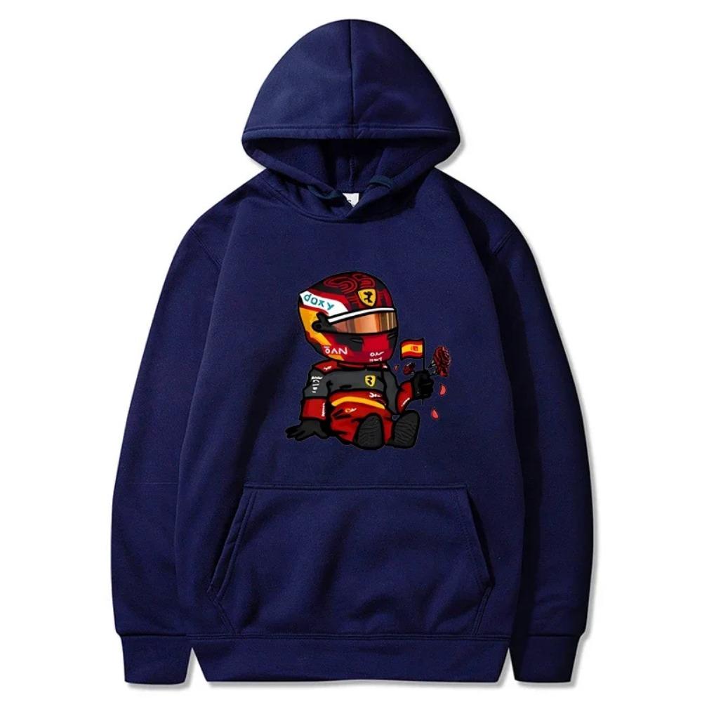 Hanorace Sainz Mini F1 pentru bărbați Jocuri cu desene animate Hanorace cu mânecă lungă Y2k Haine Bărbați Îmbrăcăminte Harajuku Streetwear Femei