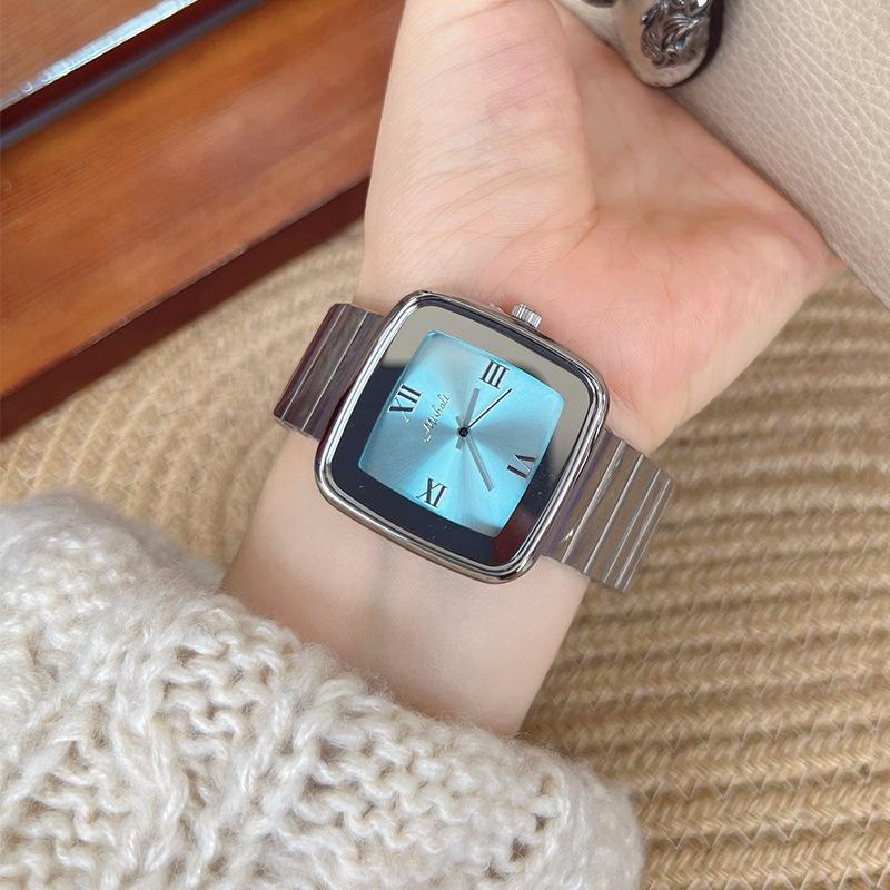 Square Watch Fashionable Large Dial Atmospheric Domineering Steel Belt Women'S Watch