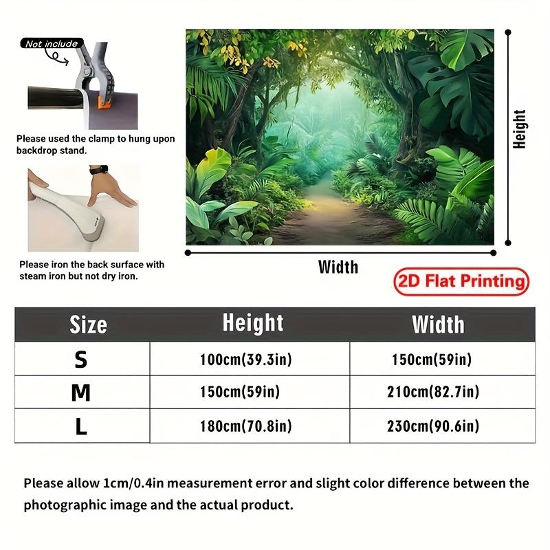 2D Flat 1pc- Tropical Jungle Forest Natural Scenery Polyester Fabric Photography Background and Party Banner