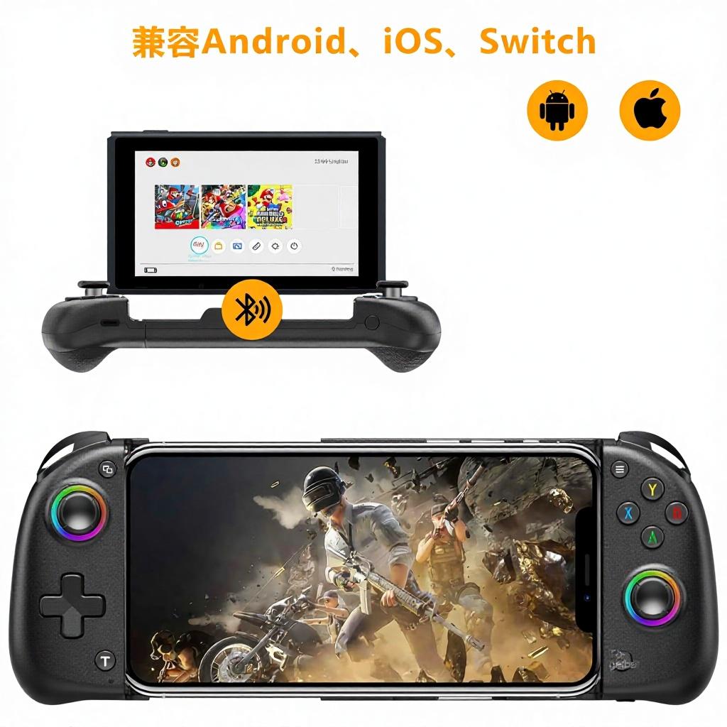 LinYuvo Joint Travel Linear Trigger Keys RGB Light for Game Controller Vibration Motion Sensing for Android/iOS//PC