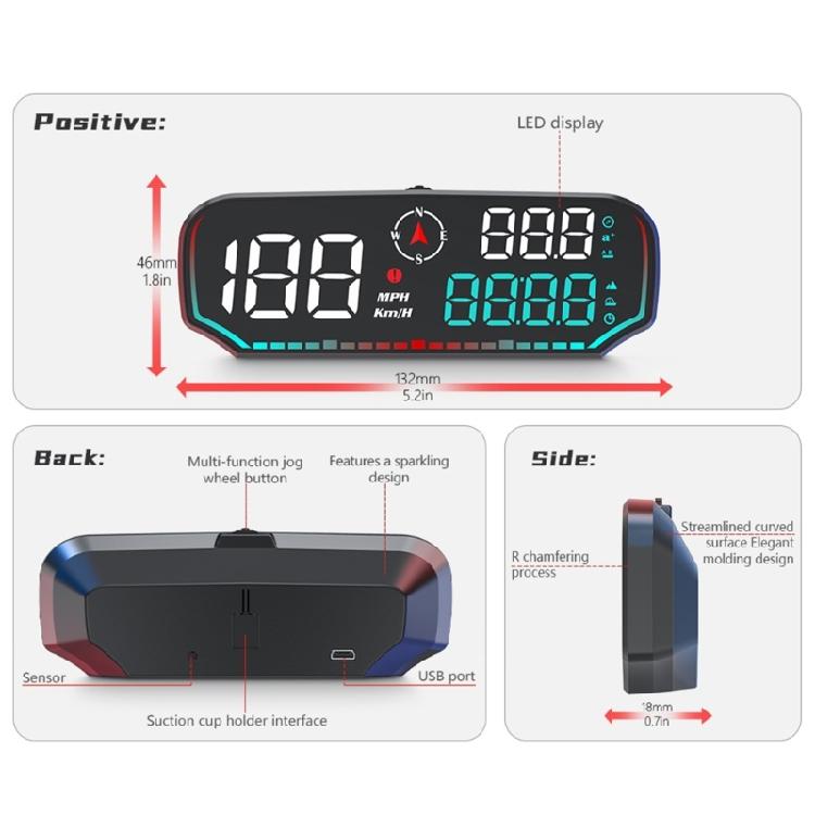 Digital Speed Meter Gauge LED Display Speedometer for SUV Motorbike