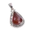 Natural Carnelian Gemstone Handmade 925 Solid Sterling Silver Pendant 1.50" K3p01