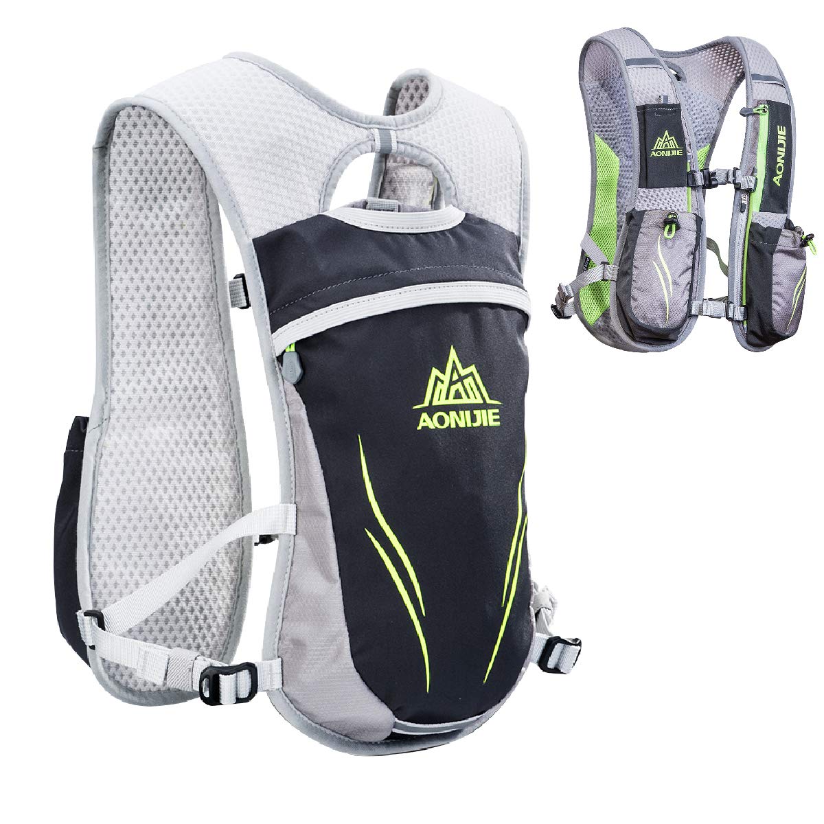 

[TRIWONDER] Running Bag 5.5L Marathon Backpack Hydration Backpack Cycling Backpack Mountaineering Jogging Trail Running Bicycle Backpack (Gray)