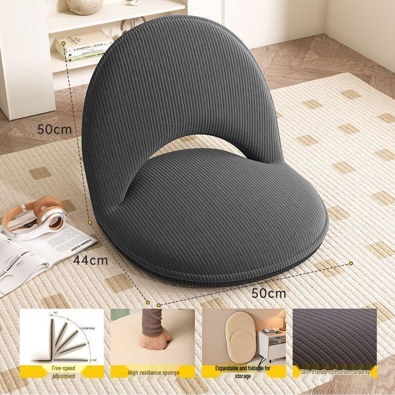 Recline & Rest: Foldable Tatami Floor Cushion Chair with Backrest & Bed Function
