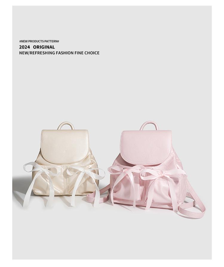 Moda letnia 2024 Słodki plecak sportowy do baletu z kokardą dla kobiet i dziewcząt