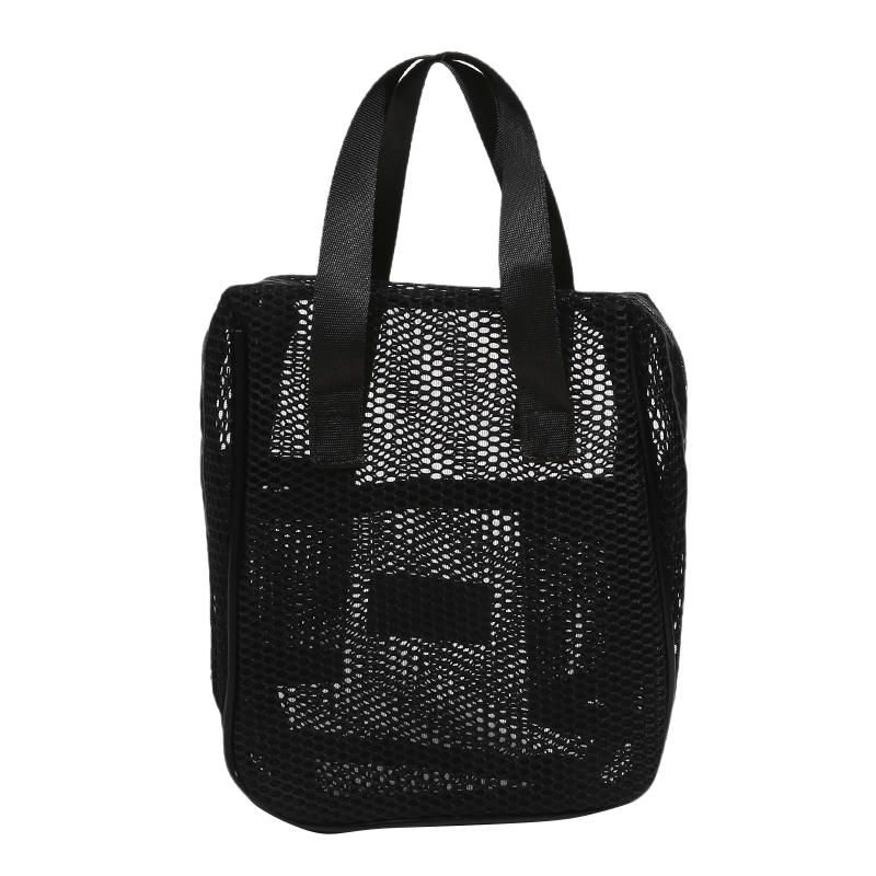 Fashionable Casual Mesh Makeup Bag Large Capacity Handheld Multifunctional Partition Travel Grooming And Storage Bag