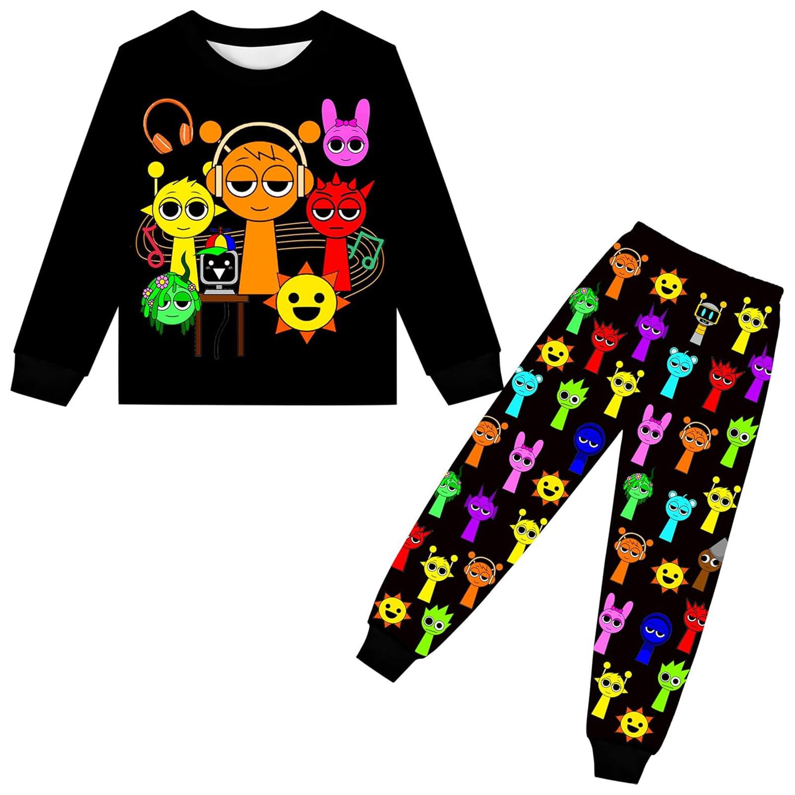 

Детский костюм с круглым вырезом и длинными рукавами в мультяшном стиле 6 чёрный