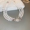 Saturn Luxurious Alloy Planet Orb Faux Diamond Pearl Women Choker Necklace