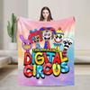 Pătură Flanelă Super Moale, Circ Anime Digital Uimitor, Pătură Caldă cu Tematică Jocuri Amuzantă Pentru Sufragerie, Decor Acasă