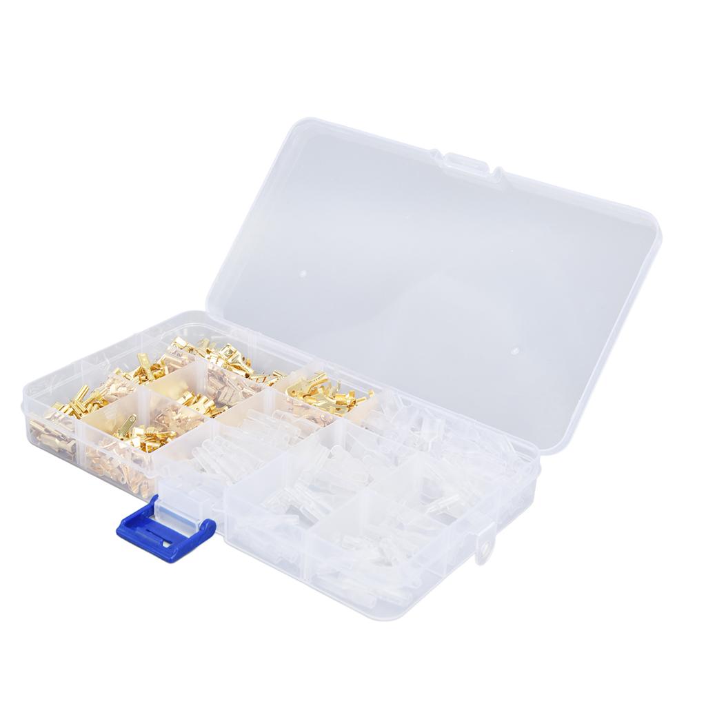 Wire Terminals Assortment Kit Male Female Spade Butt Connectors with Insulating Sleeve Set