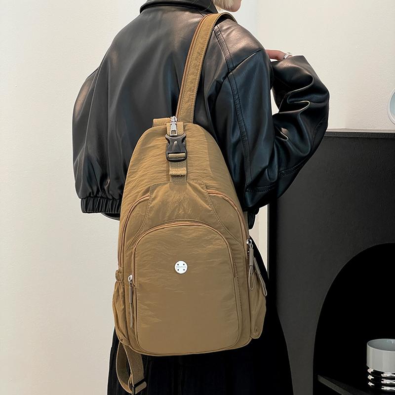 Waterproof Multifunctional Backpack Outdoor Travel Bag Solid Color Shoulder Bag Women's Chest Bag