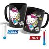 Mug thermoréactif - Konix - Hello Kitty - 320 ml - Motif bonbons - Noir