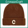 Мужская вязаная шапка с узором C, однотонная, ветрозащитная, от холода, для улицы, зима, осень