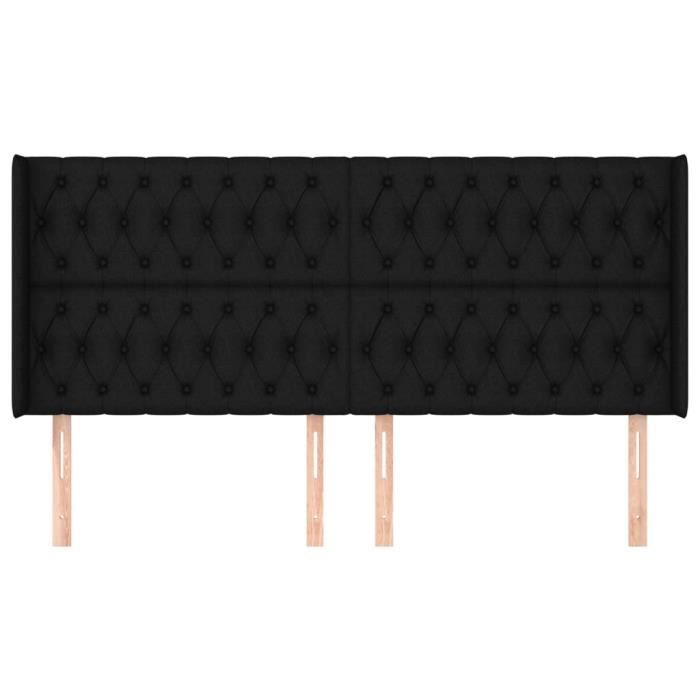 VidaXL Headboard with Ears Black 203x16x118-128 Cm Fabric3119940