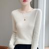 Round-neck Long-sleeved Fitted Knitted Sweater Base Layer Versatile Sweater for Women In Autumn and Winter