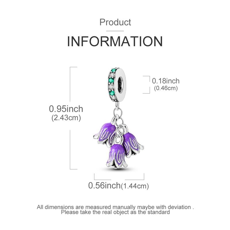 Charm Genuine Copper Tulip Butterfly Chameleon Pendant Piece Bead Elements Suitable For Authentic Bracelet Style For Women Jewelry Creation Present