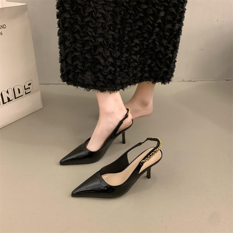 Fashion 2025 Women Shoes Pumps Sandals Spring Fashion Pointed Toe Slingbacks Female Footwear Summer Ladies Shallow Shoes High Heels