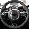 Real Carbon Fiber Auto Steering Wheel Logo Decorative Sticker For BM Cooper F55 F56 F60 Car Interior Modification Accessories