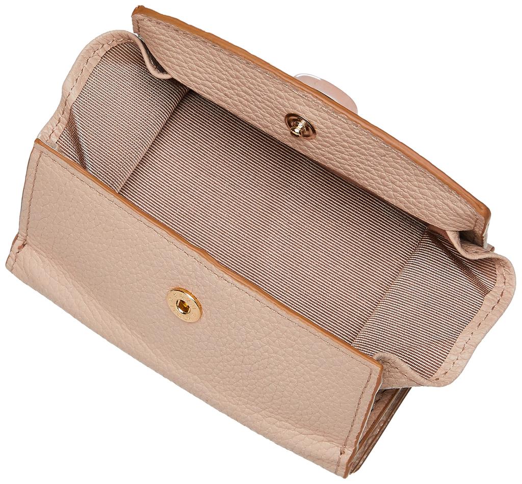 TOPKAPI Mini Embossed Leather Tri-fold Wallet, Gemdrops, Women's, Pink Beige, 9.5cm