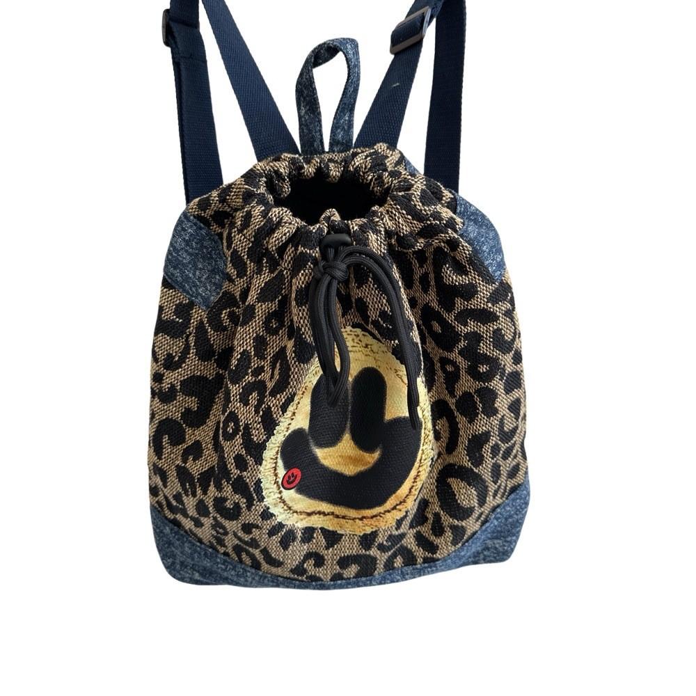 

Capacity Stylish Large Kids Backpack With Vintage Leopard Design And Adorable Cat Face For Daily Use Smile