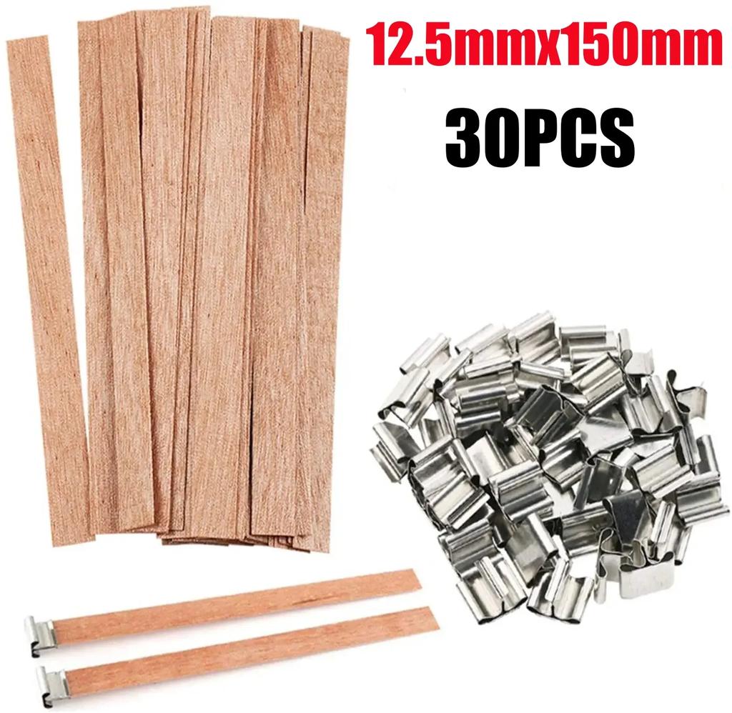 10-100PCS Scented Candle Wood Slice Wick for DIY Paraffin Candle Wick Soy Wick Wood Slice Wick for One Way Candle Handmade