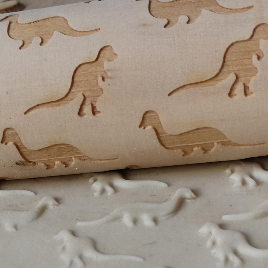 Cartoon Animal Embossing Rolling Pin Baking Cookies Biscuit Fondant Cake Engraved Roller