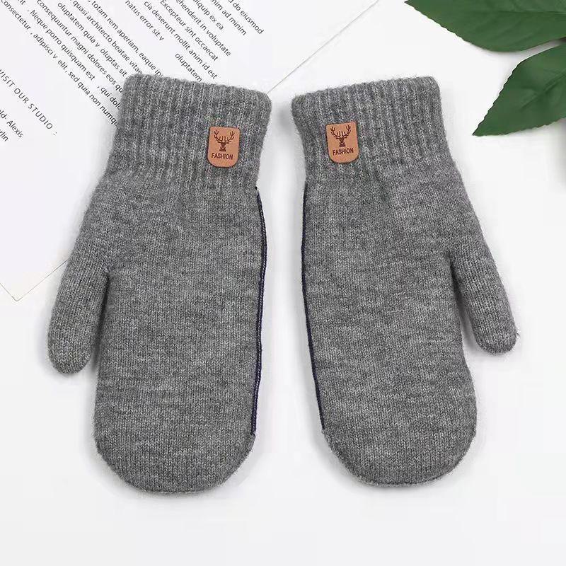 Warme Winterhandschuhe aus Samt und Baumwolle für Herren zum Radfahren. Winddichter, verdickter Wollstrick. Koreanische Art. Tasche inklusive.