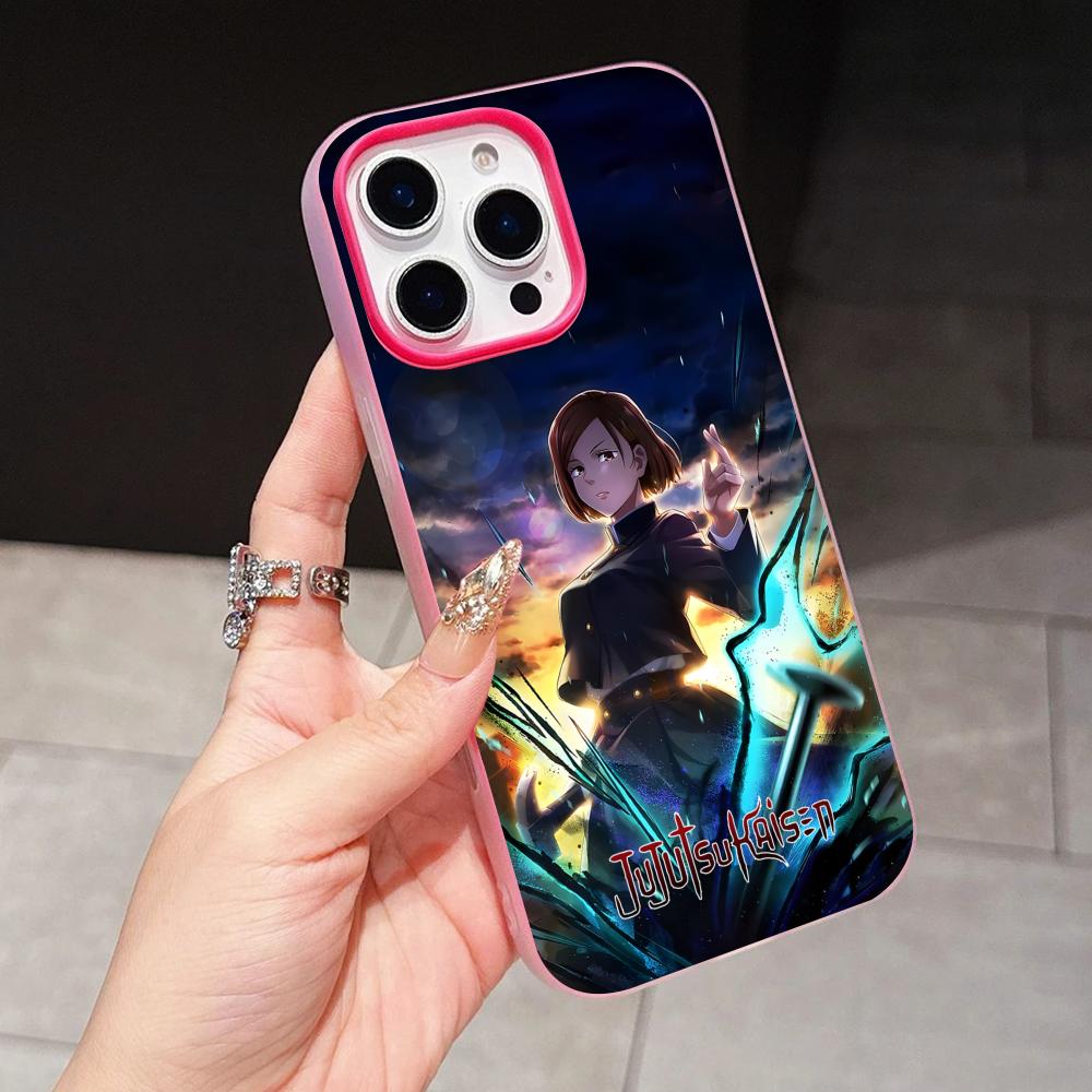 

Jujutsu Kaisen Nobara Jelly Double layer Rose Red Mobile Phone Case for iPhone 17 16 15 14 13 12 11 Air Pro Max Plus Protective iPhone 13 Pro