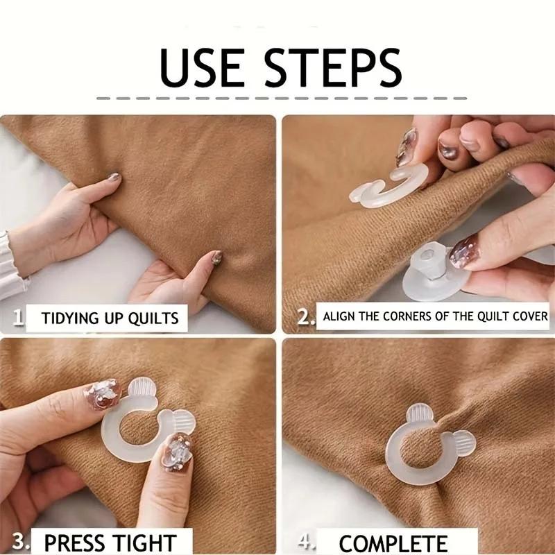 8pairs Bed Sheet Duvet Cover Fastener Clip Anti-Slip Blanket Buckles Quilt Holder Fixator Grippers