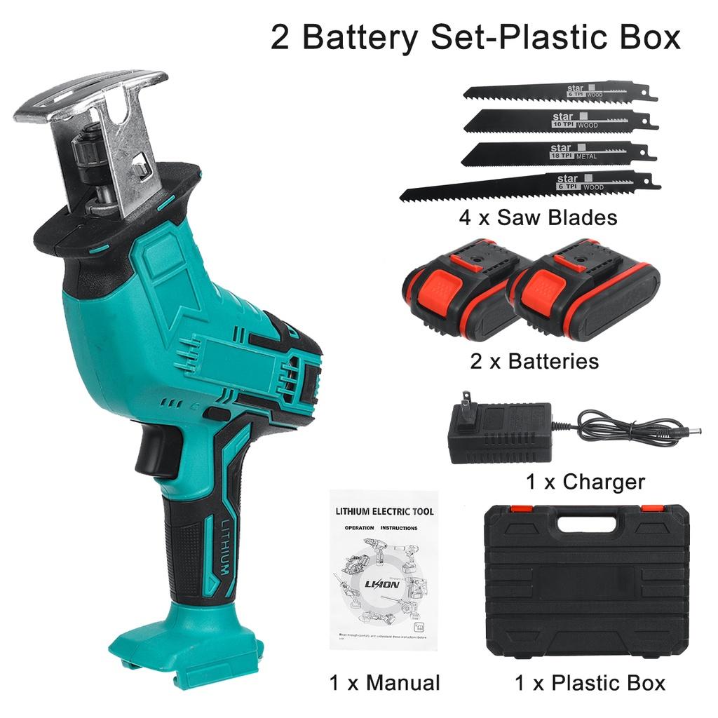 18V Cordless Electric Reciprocating Saw Portable Metal Wood Cutting Machine Tool Variable Speed For 1/2 Battery 288VF