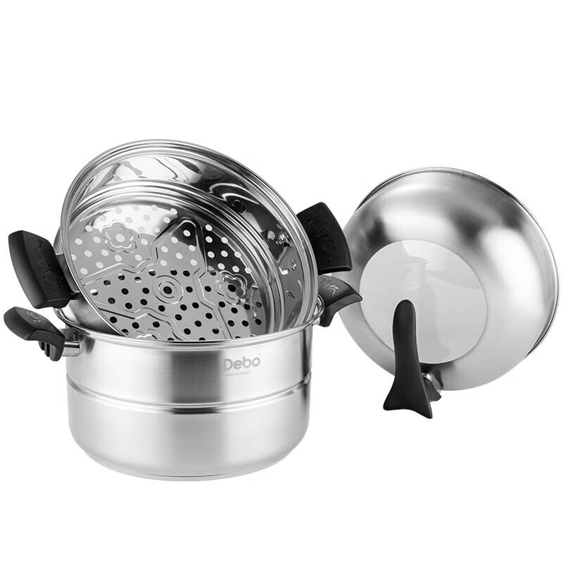 Debo Stainless Steel Double Layer Soup & Steamer Pot
