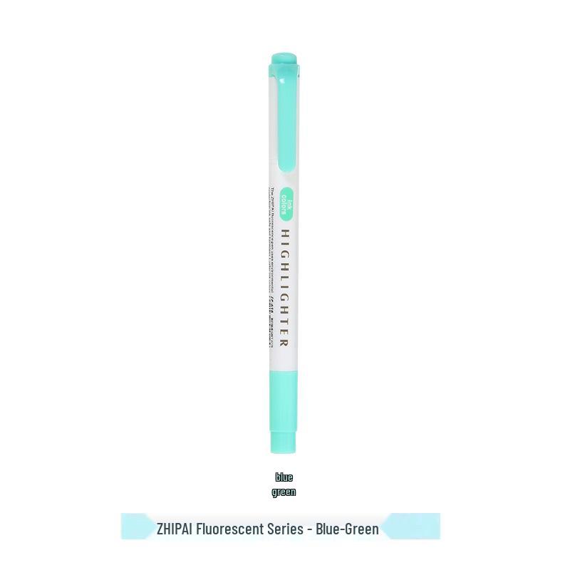 Zhi 618 Student Dual-Tip Fluorescent Pen - Gray, Soft Light & Dark Retro Colors for Highlighting & Marking