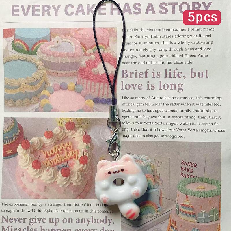 1pcs Cute Cat Cookie Bag Charm Keychain Jewelry Kawaii Resin Animal DIY Backpack Charm Pendant Decoration Couple Gift