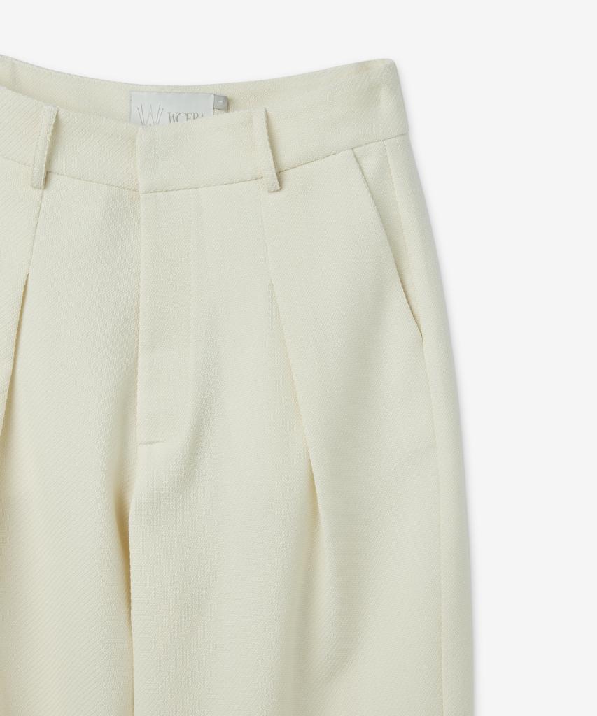 WOERA Wide Leg Cotton Pants - Off-White / N1029Offwhite