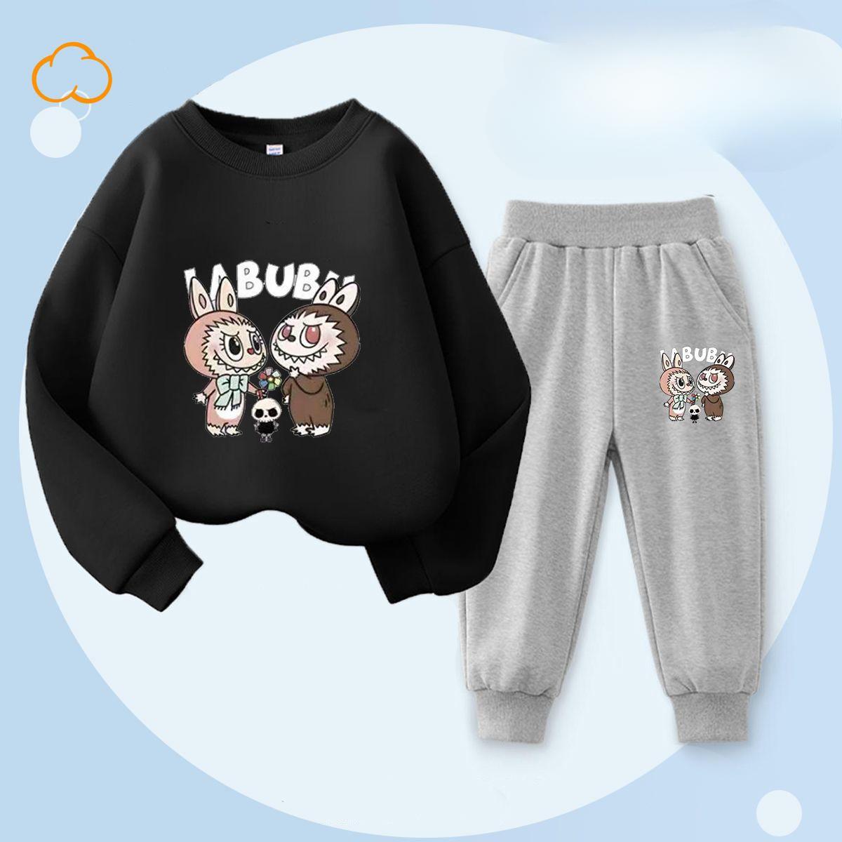 

Весна та Осінь Дитяча Мода Принтовані Штани-Букет Легінси Дівчачий Комплект з Круглим Вирізом 160