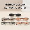 Vintage Oval Small Frame Metal Sunglasses For Women Uv400 Protection Retro Trendy Narrow Sunglasses For Outdoor Cycling Driving