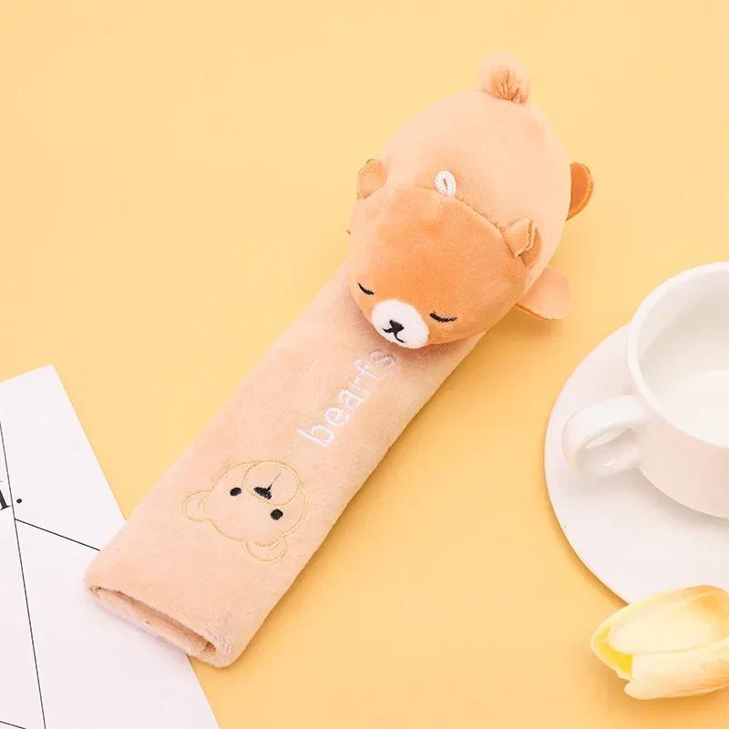 Car Seat Belt Shoulder Protector Cover Universal Safety Belt Shoulder Pad Plush Cover Car Cartoon Magic Tape Shoulder Guard Pad