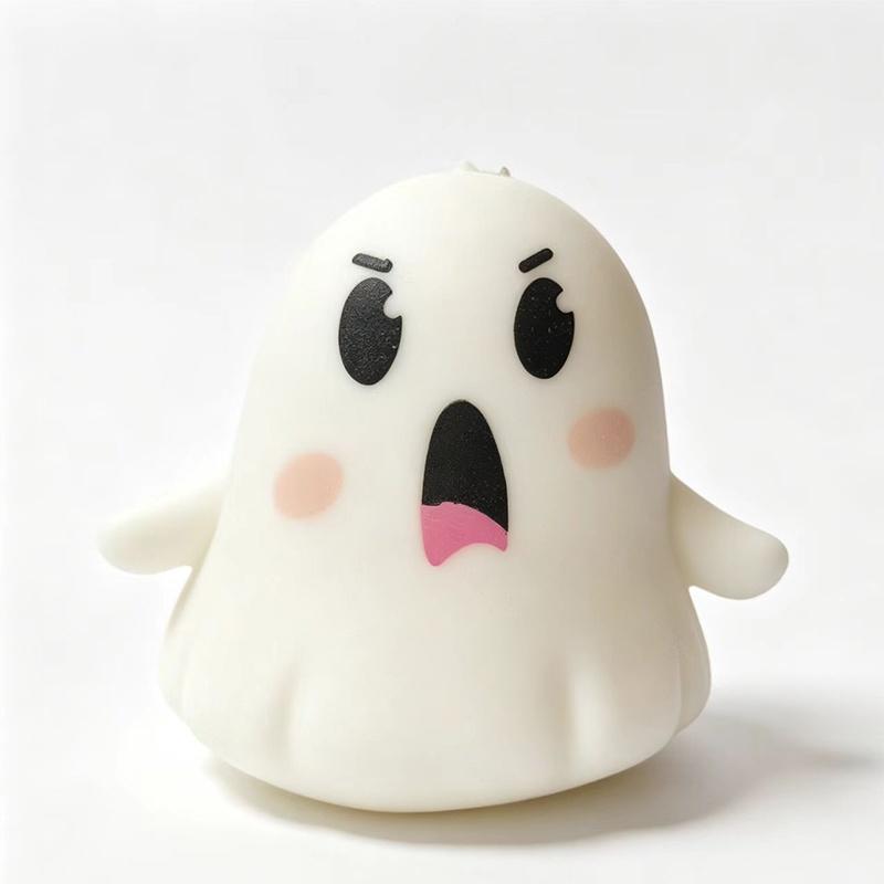 Cute Ghost Fidget Squeezable Toy With Soft Touch And Stress Relief Perfect For Desk Decor Halloween Gifts And Daily Use