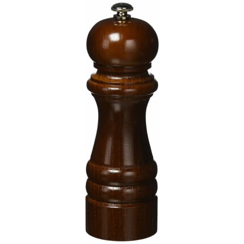Ikeda IKEDA Pepper Mill 6101, Keyaki Wood Body, Iron Fittings, Brass Knob, Japan, PPP05
