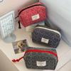Neue Niedliche Kosmetiktasche für Damen Tragbar Reise Klein Kosmetiktaschen Mode Kariert Reißverschluss Kulturtasche Waschbeutel Aufbewahrungstaschen