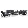 VidaXL Garden Lounge Set 5 Pcs with Cushions Dark Grey Aluminium